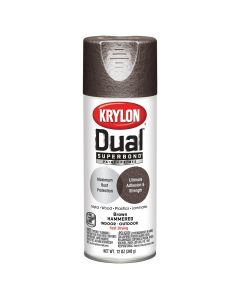 Krylon Dual Superbond Paint+Primer; Brown Hammered; 12 oz. Aerosol