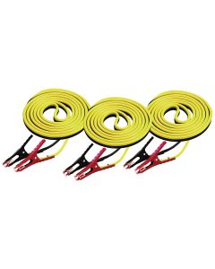 3-pk of 12' Medium Duty 8-Gauge Battery Booster Cables with 400 Amp Clamps