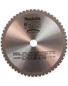 Makita 6 1/4" 56T Carbide Tipped Saw Blade, Ferrous Metal, Thin Gauge