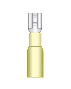 1/4" Heat Shrink Yellow Female Quick Disconnect (12-10) (100/Bag)