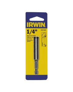 Magnetic Insert Bit Holder, for 1/4" Bits, 1/4" Hex Shank with Groove, 3" Long, Carded
