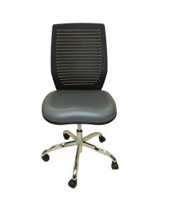 Dental Lab Chair, Plastic Back Dark Grey Seat