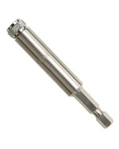 Magnetic Insert Bit Holder, for 1/4" Hex Bits, with C-Ring, 1/4" Hex Shank with Groove, 8" Long