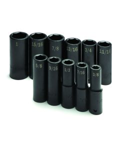 11 pc. 1/2" Drive 6-Point Fract SAE Deep Impact Socket Set