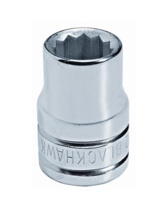 Chrome Socket, 3/8 in. Drive, 3/8 in., 12-Point, Shallow