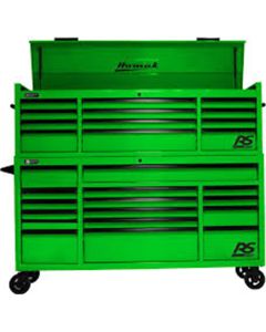 72" RSPro 12-Drawer Top Chest and 16-Drawer Roller Cabinet Combo. - Lime Green