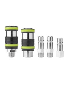HD Safety Coupler and Plug Kit, 3/8" NPT, Type H, 5-Piece Kit
