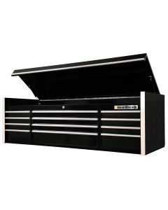 72" 12-Drawer Top Chest, Black-Chrome Handles