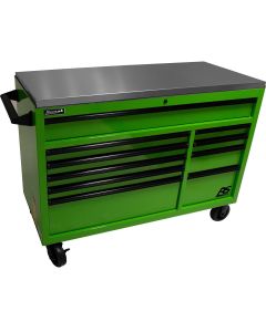 54" RSPro Rolling Workstation w/Stainless Steel Top Worksurface-Lime Green