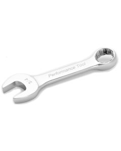 Stubby Chrome Combination Wrench, 3/4", with 12 Point Box End, Fully Polished, 5-1/2" Long