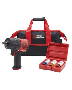 Chicago Pneumatic 1/2 in. Impact Wrench w/ 3-Piece Wheel Socket Set and Bag