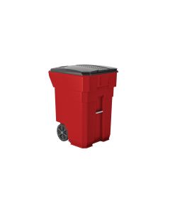 Suncast Commercial 96 Gal Wheeled Trash Can Red
