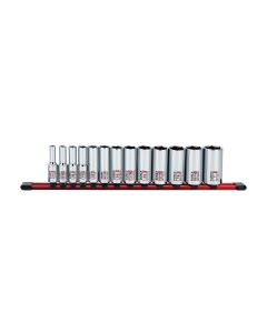 Sunex Tools 13-Piece 3/8 in. Drive Deep Socket Set, Fractional SAE 6-Point Rail