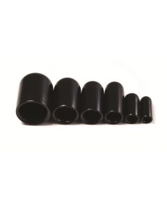 1/8" thru 1/2" Blk Vinyl Vaccum Caps Assort 30 Pcs