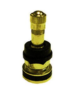 Nickel Plated Brass Tire Valve, Height 1.44", .453" - .625" Valve Hole, Includes 2 Grommets