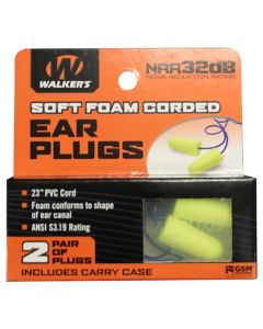 2-Pairs Neon Yellow / Blue Corded Foam Plug w/ P