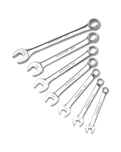 Combination Wrench Set, 7 Piece, 5/16" to 3/4", 12 Point Box End, Fully Polished, Standard Length
