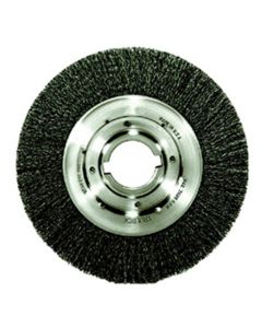 Bench Grinder Wire Wheel, 10" Diameter, .0118 Crimped Wire, Medium Face, 2" Arbor, 4,500 RPM Max