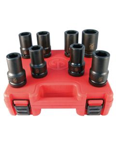 8 Piece 1" Drive SAE Deep Impact Socket Set
