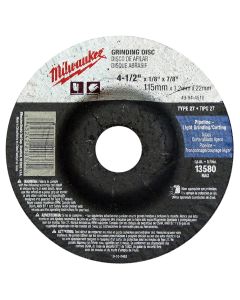 4-1/2" x 1/4" x 7/8" Grinding Wheel (Type 27)