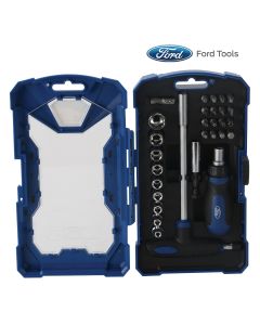 Ford Tools Ratcheting Screwdriver and Socket 29-Piece Set