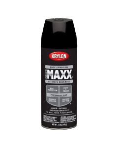 Krylon Covermaxx Paint+Primer; Semi-Gloss Black; 12 oz. Aerosol