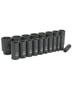 Titan 19-Piece 1/2 in. Drive SAE Deep Impact Socket Set