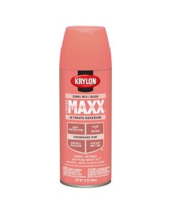 Krylon Covermaxx Paint+Primer; Gloss Coral Isle; 12 oz. Aerosol