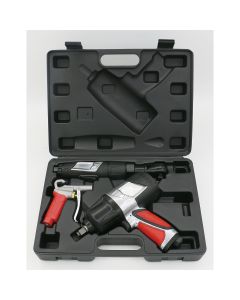 3-Piece Professional Air Tool Kit - (Impact Wrench, Air Ratchet, and High-Flow Blow Gun)