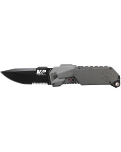 Smith & Wesson Military & Police M.A.G.I.C. Assisted Opening Knife Partially Serrated Clip Point Blade Aluminum Handle