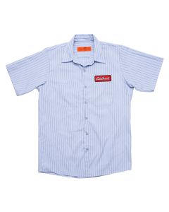 Edelbrock Striped Button-up Badge Patch Work Shirt, Large