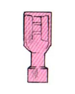 1/4" Female Fully Insulated Nylon Red Terminal Quick Disconnect (100/Bag)
