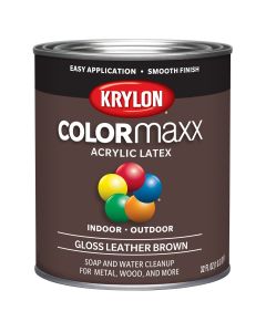 Krylon COLORmaxx Paint + Primer, Gloss Leather Brown