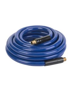Workforce Air Hose, 1/2" x 50', 3/8" Fittings, Blue, PVC