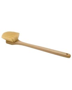 Utility Scrub Brush, White Acid Resistant Tampico Bristles, 21 in. Long Plastic Handle
