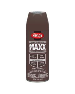 Krylon Covermaxx Paint+Primer; Gloss Leather Brown; 12 oz. Aerosol