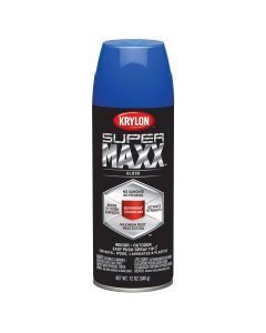 Krylon Supermaxx Paint+Primer; Gloss True Blue; 12 oz. Aerosol