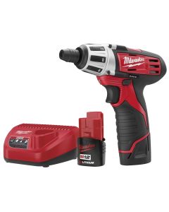 Milwaukee M12 Cordless 1/4 in. Hex Screwdriver w/ (2) Batteries Kit
