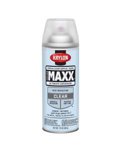 Krylon Covermaxx Paint+Primer; Gloss Crystal Clear Acrylic; 12 oz. Aerosol