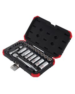 Sunex Tools 30-Piece 1/4 in., 3/8 in. Drive Chrome Socket Set