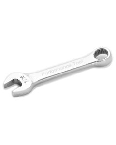 Stubby Chrome Combination Wrench, 7/16", with 12 Point Box End, Fully Polished, 4" Long