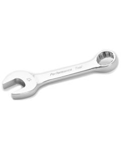 Stubby Chrome Combination Wrench, 17mm, with 12 Point Box End, Fully Polished, 5-1/8" Long