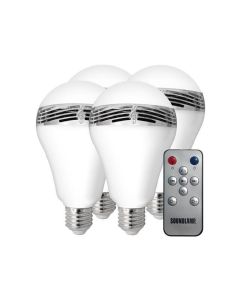 Sondpex 4-Pack SoundLamp Dimmable LED Light Bulbs with Bluetooth Speakers