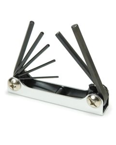 Folding Hex Key Wrench Set, 1.5mm to 6mm, Black Oxide Finish