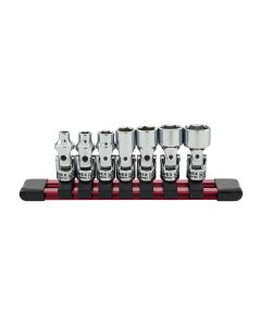 Sunex Tools 7-Piece 1/4 in. Drive Universal Socket Set- Fractional SAE Fractional 6-Po in. t Rail
