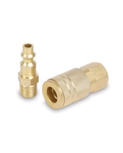 Indust Type D 1/4" female cplr/male plug set brass 1/4" Body