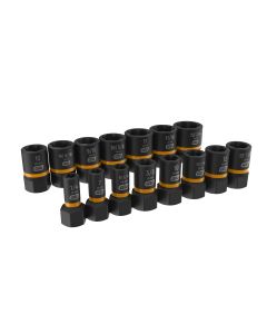 15-pc 1/4" & 3/8" Drive Bolt Biter Impact Extraction Socket Set
