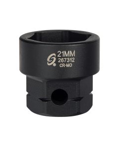 Sunex Tools 1/2 in. Drive 6-Point Low Profile Impact Socket w/ Hex Shank, 21 mm