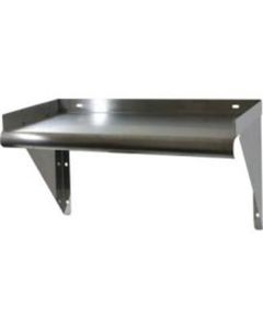 Stainless Steel Work Shelf, 24" Wide x 12" Deep, with Rounded Front Edge, Easy to Assemble