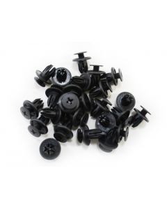 Black Nylon Push - Type Bumper Retainer for Acura, Head Diameter: 20mm